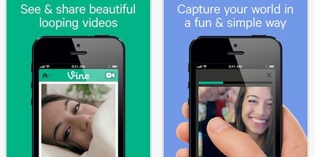 Screenshots of the Vine app, a new tool from Twitter that lets people easily share short, looping videos.