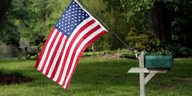 A flag attached to the mailbox in Virginia Beach.