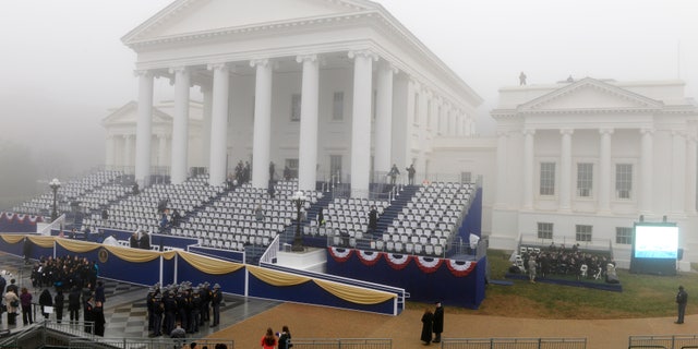 January 11, 2014: Heavy fog hangs over the State Capitol ahead of the swearing-in ceremony of Terry McAuliffe as Virginia's governor in Richmond, Virginia.