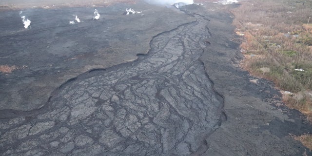 Lava in the fissure 8 channel is now crusted over as of Tuesday.
