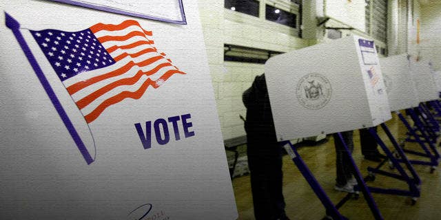 Voting machines on election day. A former Louisiana police chief and former city council member were given one-year prison sentences over a vote-buying scheme, the Justice Department said.