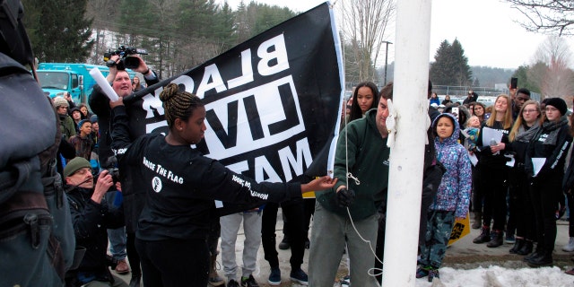 The flag will fly over Montpelier High School every day for the month of February.