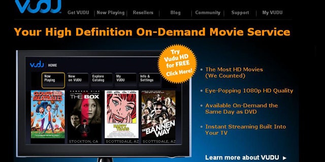 A screenshot of the Vudu Web site. The company's video-on-demand service was purchased by Wal-Mart in 2010 and debuted Tuesday, July 26, 2011.