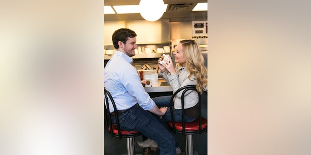 "My only stipulation was that we had to have some engagement photos at Waffle House," the bride said.