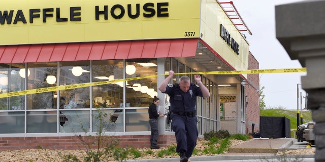 Several people were injured from flying glass after the gunman opened fire outside of the Waffle House.