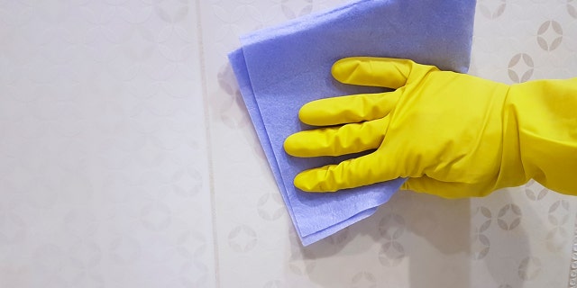 A specific mixture of borax, water, vinegar and hydrogen peroxide can remove mildew and smells from wallpaper and walls.
