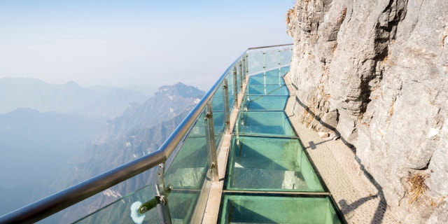 Glass sky walk at Tianmenshan Tianmen Mountain China