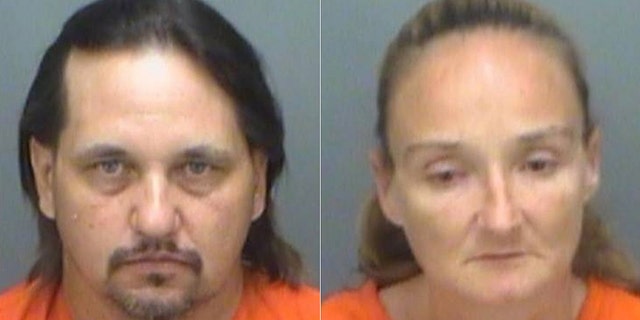 Mug shots for Jeffrey Robert Sabiel, 50, and Santa Marie Walters, 32.