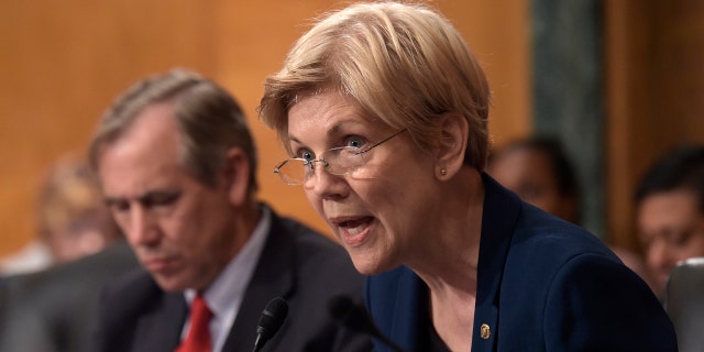 FILE - In this Sept. 20,2016 file photo, Sen. Elizabeth Warren, D-Mass. speaks on Capitol Hill in Washington. Warren accused the Education Department on Thursday, Sept. 29, 2016, of moving forward with debt collection against nearly 80,000 former students of Corinthian Colleges, despite federal and state findings that the now-defunct for-profit chain defrauded students. (AP Photo/Susan Walsh, File)