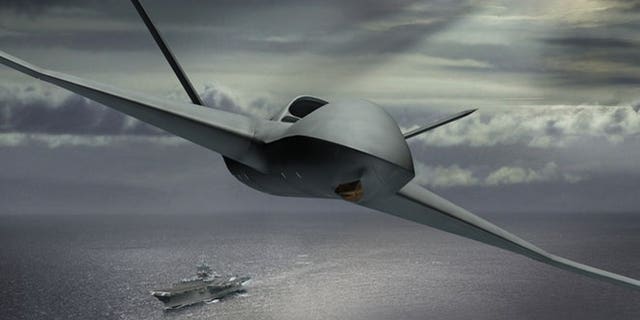 Rendering of the MQ-25 drone. (Credit: General Atomics)