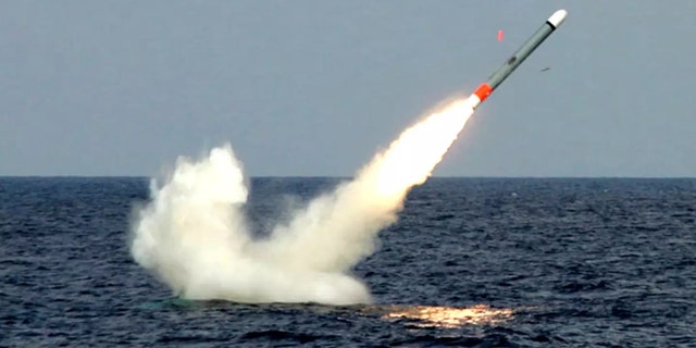 Tomahawk Cruise Missile being fired.