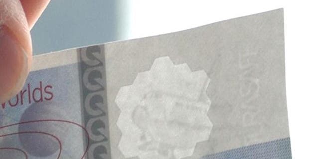 A watermark in a Durasafe bill helps prevent counterfeiting.