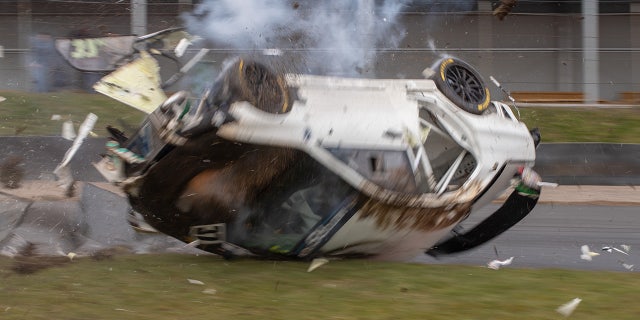 As it hit the grass it got flipped upside down and into a barrel roll at 100 mph.
