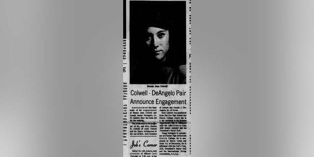 The Auburn Journal from May 14, 1970, shows a wedding announcement of Bonnie Colwell and Joe DeAngelo, who police believe is the Golden State Killer.