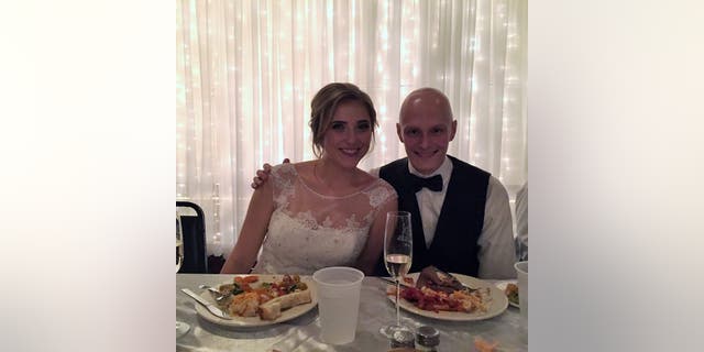 Luke Blanock and Natalie Britvich tied the knot a month after he found out his cancer was terminal.