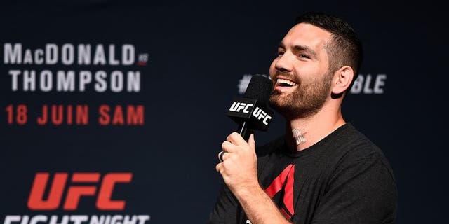 OTTAWA, ON - JUNE 17: Chris Weidman answers questions from fans during a Q&amp;A before the UFC Fight Night Weigh-in inside the Arena at TD Place on June 17, 2016 in Ottawa, Ontario, Canada. (Photo by Jeff Bottari/Zuffa LLC/Zuffa LLC via Getty Images)