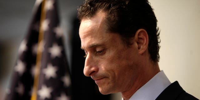 Anthony Weiner announces his resignation from Congress during a news conference in Brooklyn, New York, Thursday, June 16, 2011. (AP)