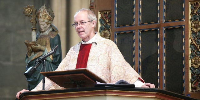 The Archbishop of Canterbury the Most Reverend Justin Welby delivers his Christmas day Sermon during the Christmas day service at Canterbury Cathedral in Kent. PRESS ASSOCIATION Photo. Picture date: Friday December 25, 2015. See PA story XMAS Archbishop. Photo credit should read: Yui Mok/PA Wire
