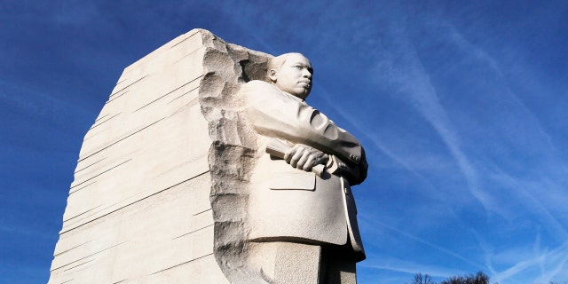 A general view of the Martin Luther King Jr. Memorial on the U.S. national holiday in his honor, in Washington, January 20, 2014. King, the civil rights leader who 50 years ago received the Nobel Peace Prize, was assassinated in Memphis, Tennessee in 1968. He was born on January 15, 1929, and the holiday commemorating his birth was enacted in the mid 1980s. REUTERS/Jonathan Ernst (UNITED STATES - Tags: ANNIVERSARY POLITICS) - RTX17N5S