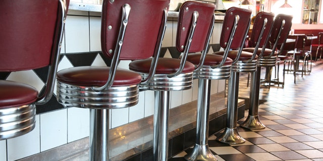Diner in a chromed caravan north London selling shakes & burgers etc etc..V cool.