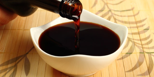 Pouring Soy Sauce into bowl