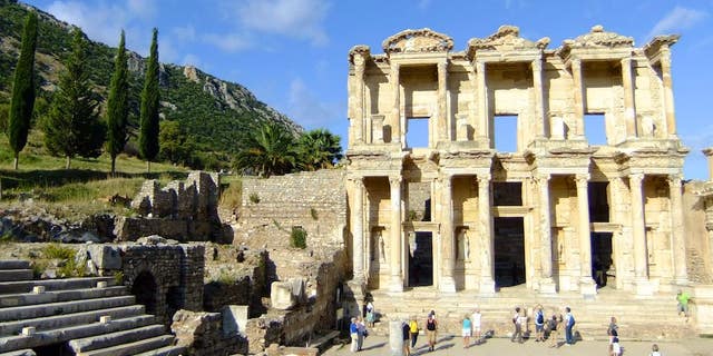 The archaeological sites of Ephesus in Turkey was a center of travel and commerce in the ancient world.