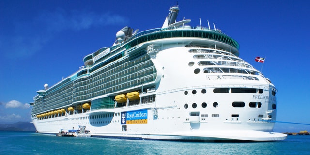 Labadee, Haiti - October 12, 2009: Royal Caribbean Cruises, Freedom of the seas cruise ship anchored in Labadee. Labadee is a port located on the northern coast of Haiti. It is a private resort leased to Royal Caribbean Cruises.