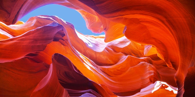 Lower Antelope Canyon view near Page, Arizona at noon