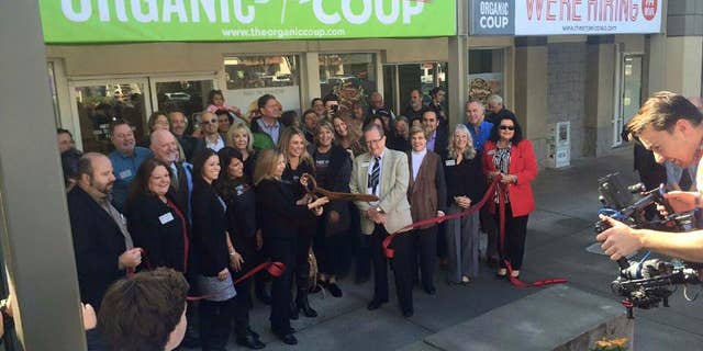 The fried chicken sandwich restaurant opened its first location on Tuesday.