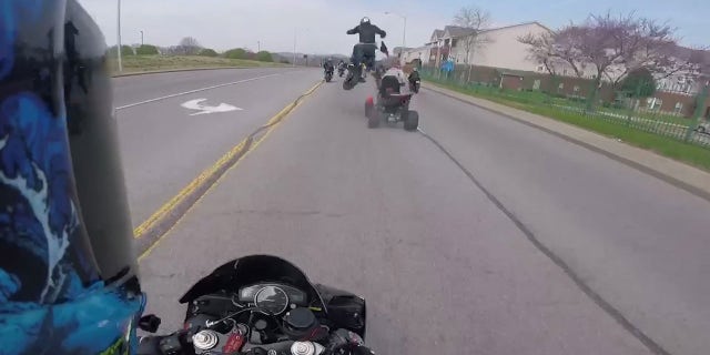 Things went wrong when Sewell started doing a wheelie just as an ATV pulled in front of him.
