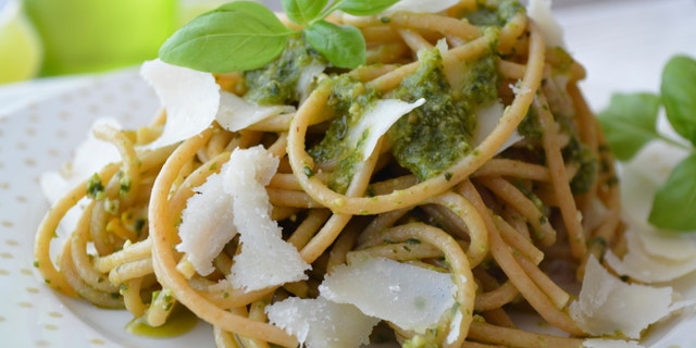 New research suggests a diet rich in fiber— like this whole wheat pasta with pesto— may support a healthy gut, which can in turn reduce disease risk and promote weight loss.
