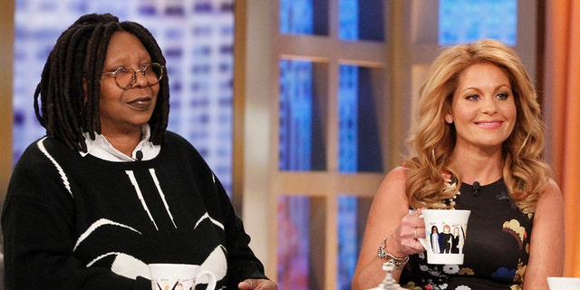Whoopi Goldberg, left, and Candace Cameron Bure appear on "The View." (ABC/ Lou Rocco)
