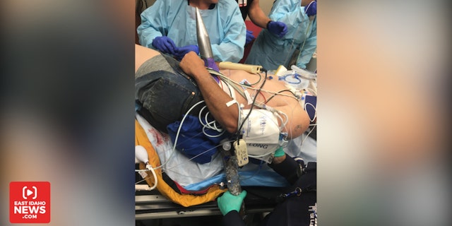 Firth, 43, was building a fence and felt something hit him, but didn't know the extent of the injury and didn't feel any pain.