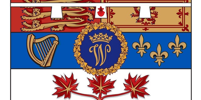 This artist's rendering provided by the Canadian government shows the design of the personal flag to be used by Prince William, the Duke of Cambridge, while he is on his visit to Canada.