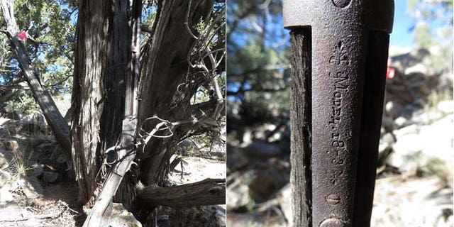 The gun's model number was easily made out on the rusted steel. (U.S. National Parks Service)