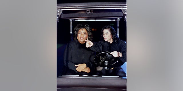 Oprah Winfrey with Michael Jackson.