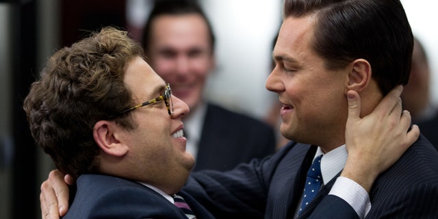 Jonah Hill, right, appears in the "Wolf of Wall Street" with Leonardo DiCaprio.