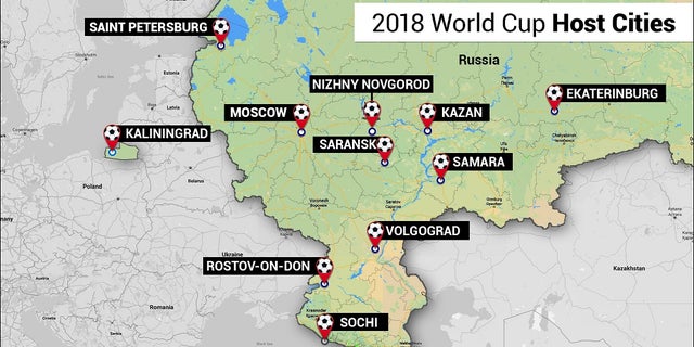 The 2018 World Cup will take place in 11 different cities across Russia.