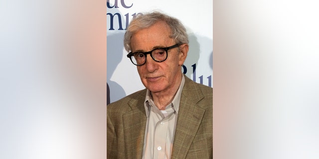 August 27, 2013. Woody Allen poses during the premiere of his film "Blue Jasmine" in Paris.