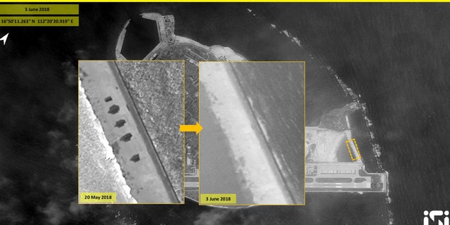 The initial move to place the weapons on the island, first reported by Fox news, angered U.S. officials who immediately disinvited China from the Rim of the Pacific Exercises.
