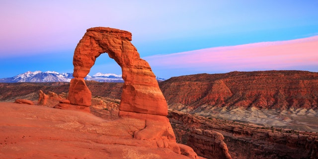 File photo of Arches National Park near Moab, Utah. A wrongful death lawsuit is underway after Esther Nakajjigo was killed by a metal gate there in spring 2020. 