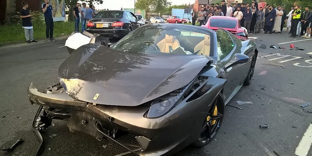 Thousands of pounds worth of damage has been done after two 'supercars' collided on a Sheffield roundabout. The incident took place on the Tinsley roundabout in Sheffield at about 8pm Sunday evening. RPYCRASH - A Â£300,000 wreckage of two super cars following a Fast and Furious-esque collision between a Porsche and a Ferrari left one covered in CURRY
