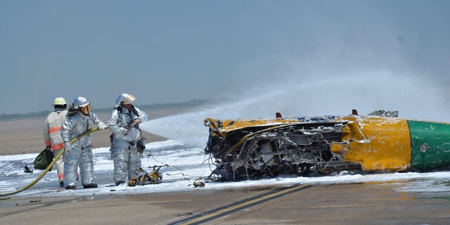 A civilian-owned aircraft crashed Wednesday shortly after takeoff from Naval Air Station Kingsville, killing both people aboard.