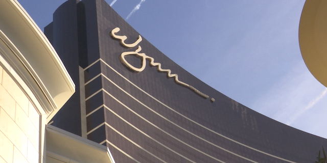 They Wynn Hotel stands over the Las Vegas strip