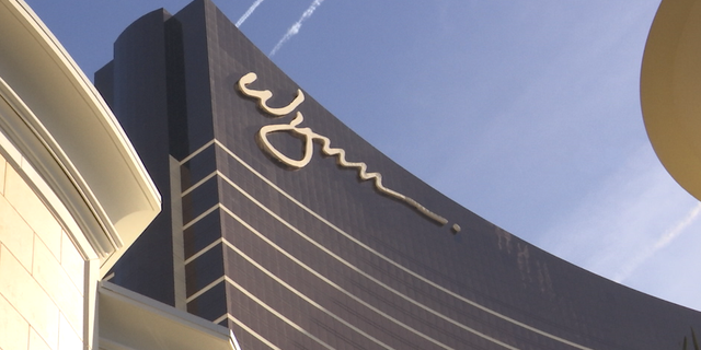 They Wynn Hotel stands over the Las Vegas strip