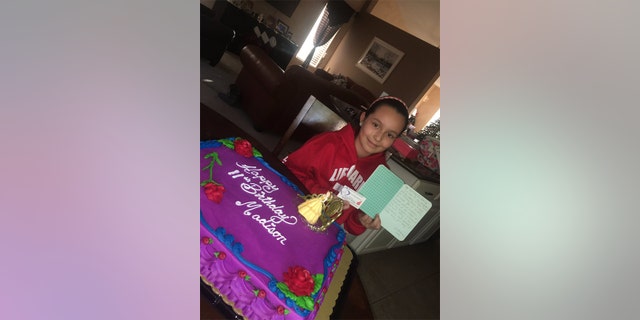 Madison Jagueri and her special birthday cake.