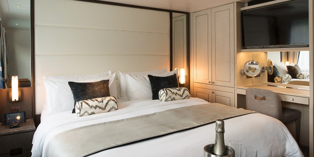 Inside the luxurious bedroom suite.