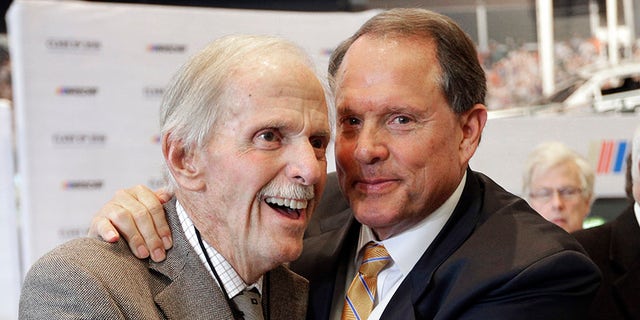 Robert Yates, left, with Winston Kelley, executive director of the NASCAR Hall of Fame