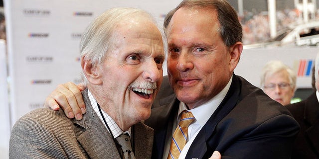 Robert Yates, left, with Winston Kelley, executive director of the NASCAR Hall of Fame
