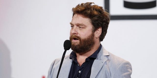 Actor Zach Galifianakis accepts an award for Best Comedy site at the Webby Awards in New York June 14, 2010.